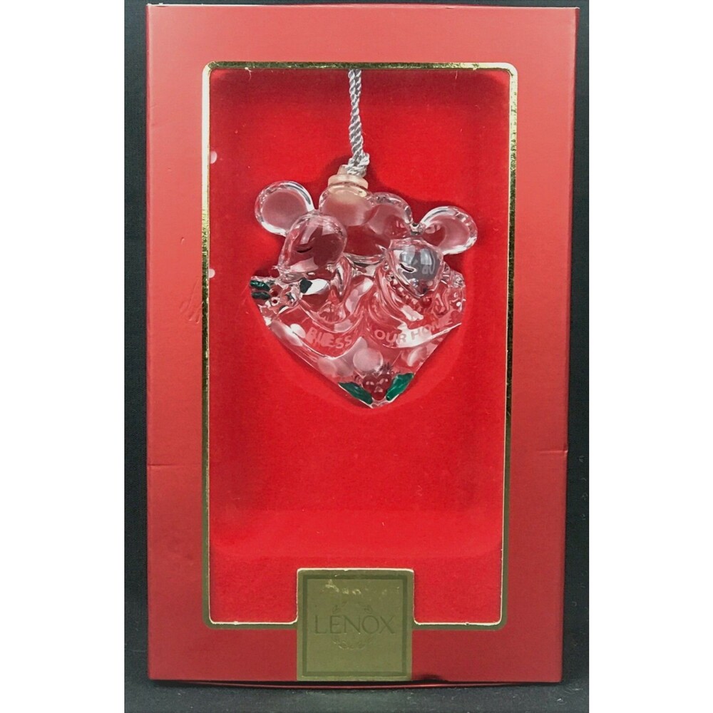 Lenox "Bless this House" Mouse Lead Crystal Ornament 2007 Collection